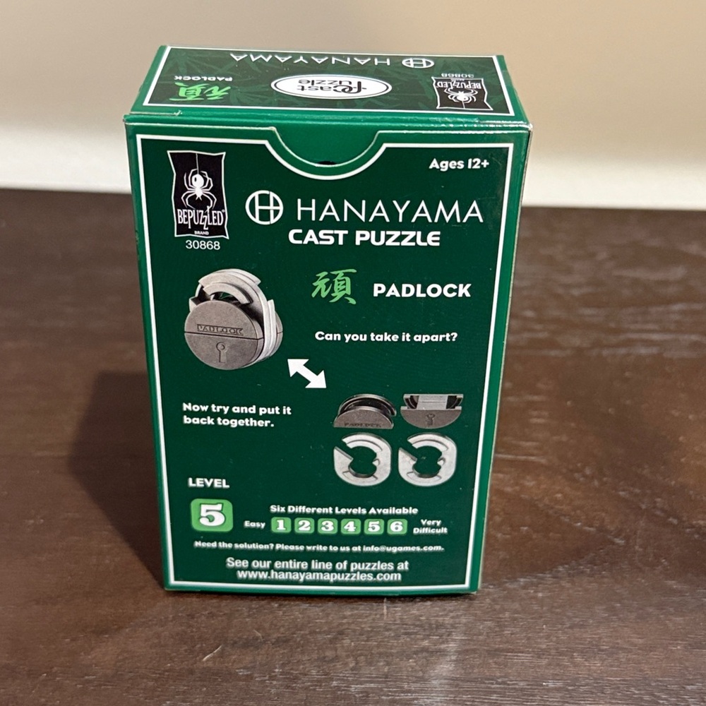 NEW. Hanayama Cast Puzzle Padlock. 12+ Level 5 Difficulty! - Picture 4 of 7